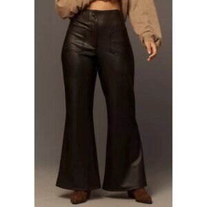 NWT Size 20W - The Maeve full length Junie Faux-Leather High-Rise Flare Pants